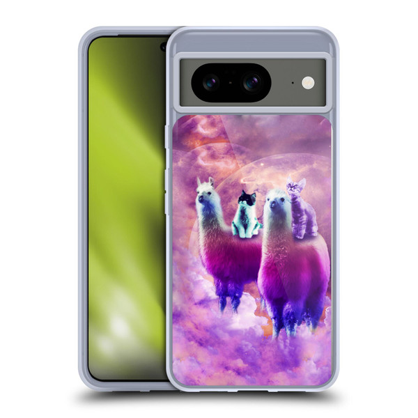 Random Galaxy Space Llama Kitty & Cat Soft Gel Case for Google Pixel 8