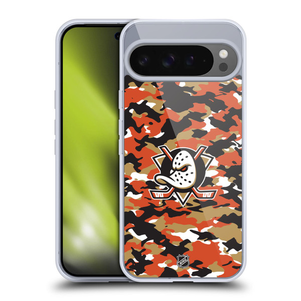 NHL Anaheim Ducks Camouflage Soft Gel Case for Google Pixel 9 Pro XL