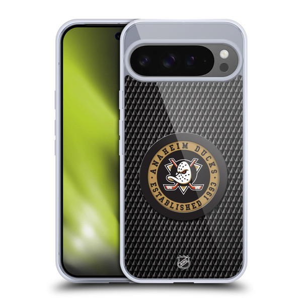 NHL Anaheim Ducks Puck Texture Soft Gel Case for Google Pixel 9 Pro XL