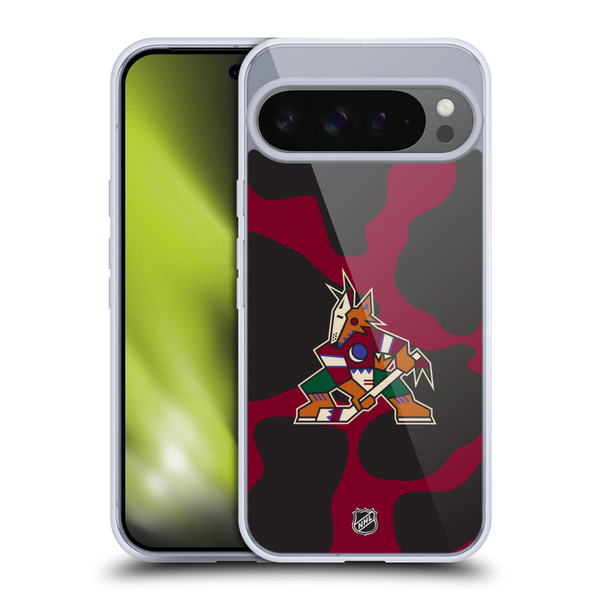 NHL Arizona Coyotes Cow Pattern Soft Gel Case for Google Pixel 9 Pro XL