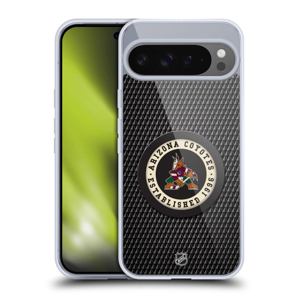 NHL Arizona Coyotes Puck Texture Soft Gel Case for Google Pixel 9 Pro XL