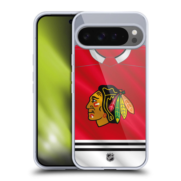 NHL Chicago Blackhawks Jersey Soft Gel Case for Google Pixel 9 Pro XL