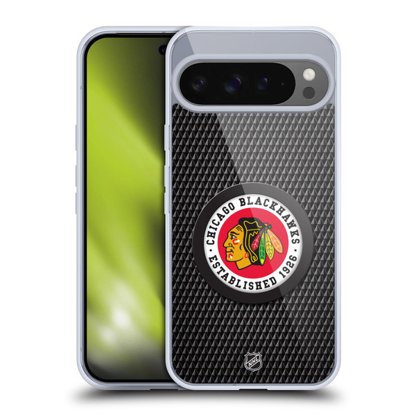 NHL Chicago Blackhawks Puck Texture Soft Gel Case for Google Pixel 9 Pro XL