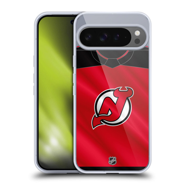 NHL New Jersey Devils Jersey Soft Gel Case for Google Pixel 9 Pro XL