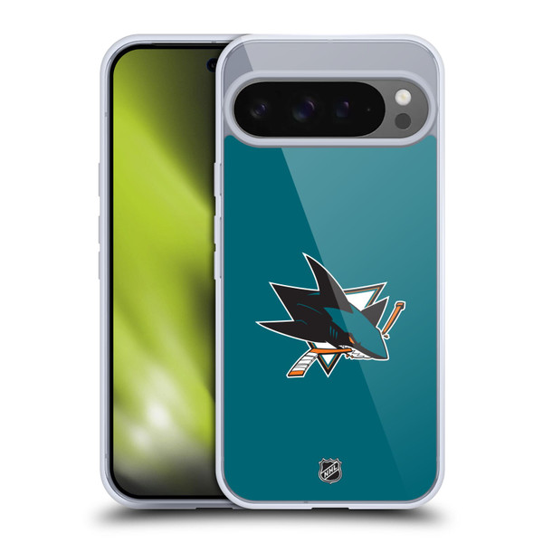 NHL San Jose Sharks Plain Soft Gel Case for Google Pixel 9 Pro XL