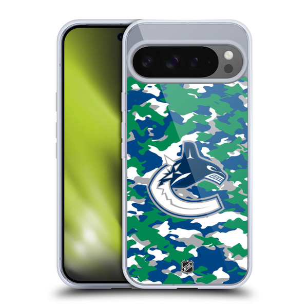 NHL Vancouver Canucks Camouflage Soft Gel Case for Google Pixel 9 Pro XL