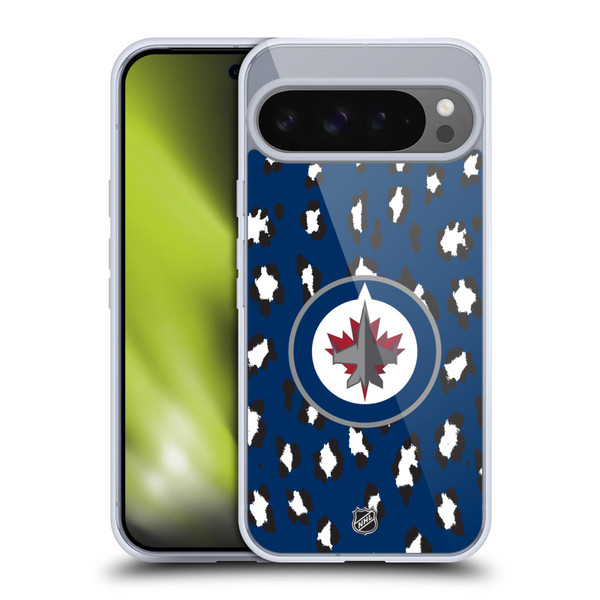 NHL Winnipeg Jets Leopard Pattern Soft Gel Case for Google Pixel 9 Pro XL