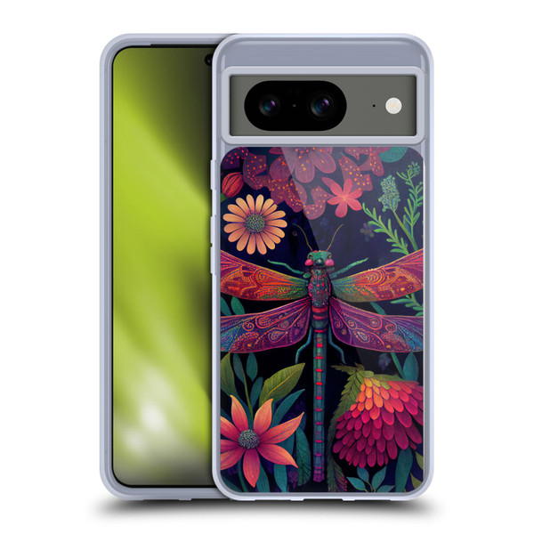 JK Stewart Art Dragonfly Purple Soft Gel Case for Google Pixel 8