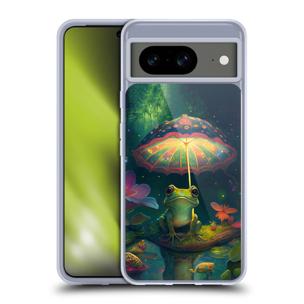 JK Stewart Art Frog With Umbrella Soft Gel Case for Google Pixel 8