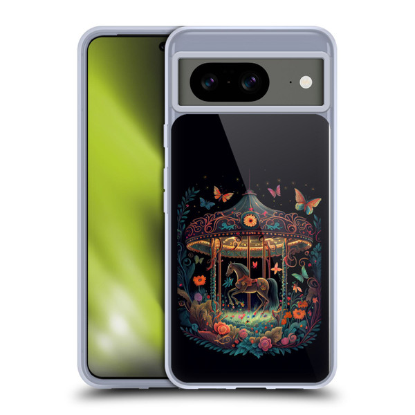 JK Stewart Graphics Carousel Dark Knight Garden Soft Gel Case for Google Pixel 8