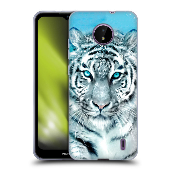 Aimee Stewart Animals White Tiger Soft Gel Case for Nokia C10 / C20