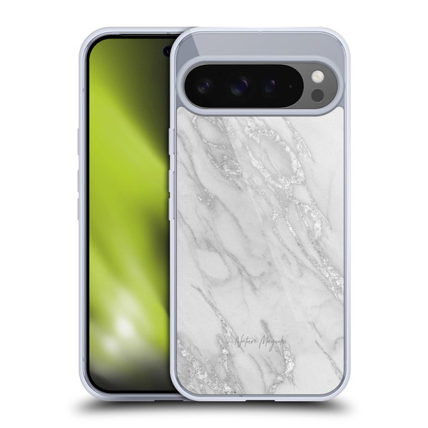 Nature Magick Marble Metallics Silver Soft Gel Case for Google Pixel 9 Pro XL