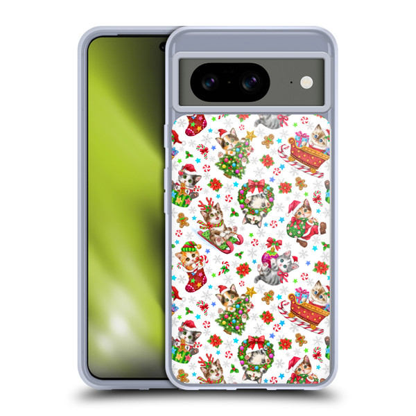 Kayomi Harai Magical Fantasy Christmas Kittens Pattern Soft Gel Case for Google Pixel 8