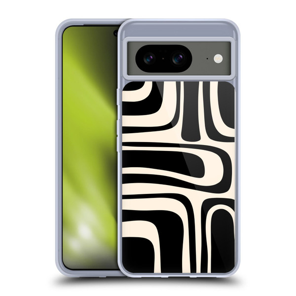 Kierkegaard Design Studio Retro Abstract Patterns Palm Springs Black Cream Soft Gel Case for Google Pixel 8