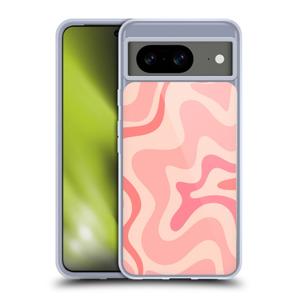 Kierkegaard Design Studio Retro Abstract Patterns Soft Pink Liquid Swirl Soft Gel Case for Google Pixel 8