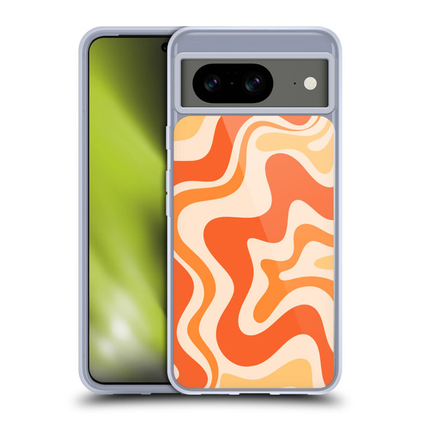 Kierkegaard Design Studio Retro Abstract Patterns Tangerine Orange Tone Soft Gel Case for Google Pixel 8