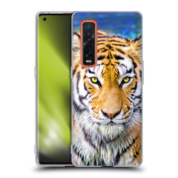 Aimee Stewart Animals Tiger and Lily Soft Gel Case for OPPO Find X2 Pro 5G