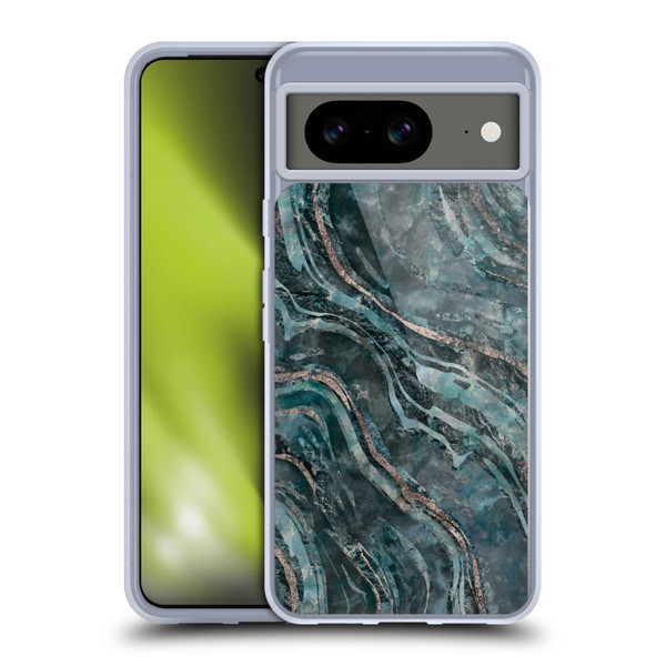 LebensArt Gemstone Marble Dark Teal Glamour Soft Gel Case for Google Pixel 8