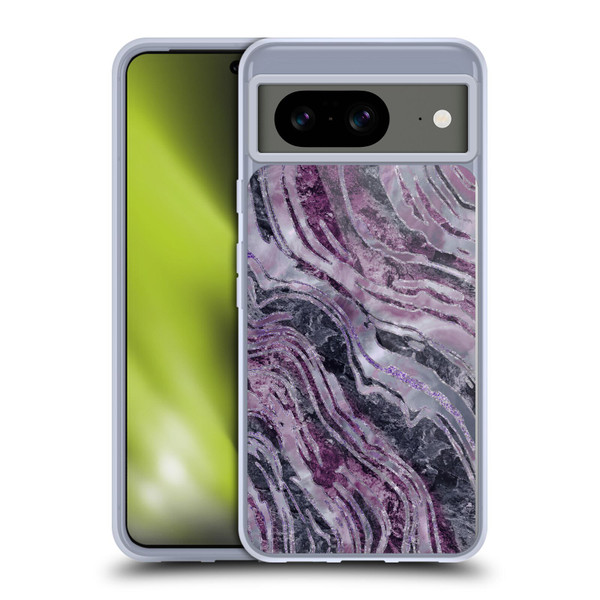LebensArt Gemstone Marble Elegant Purple Soft Gel Case for Google Pixel 8