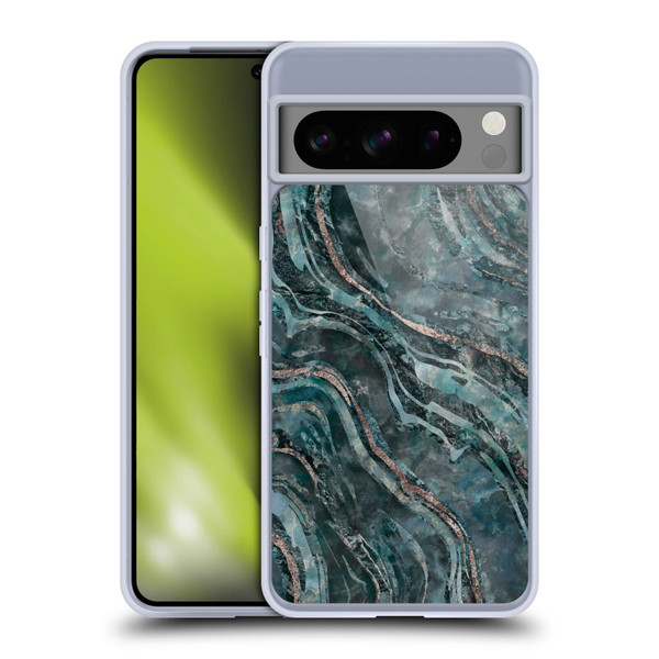 LebensArt Gemstone Marble Dark Teal Glamour Soft Gel Case for Google Pixel 8 Pro