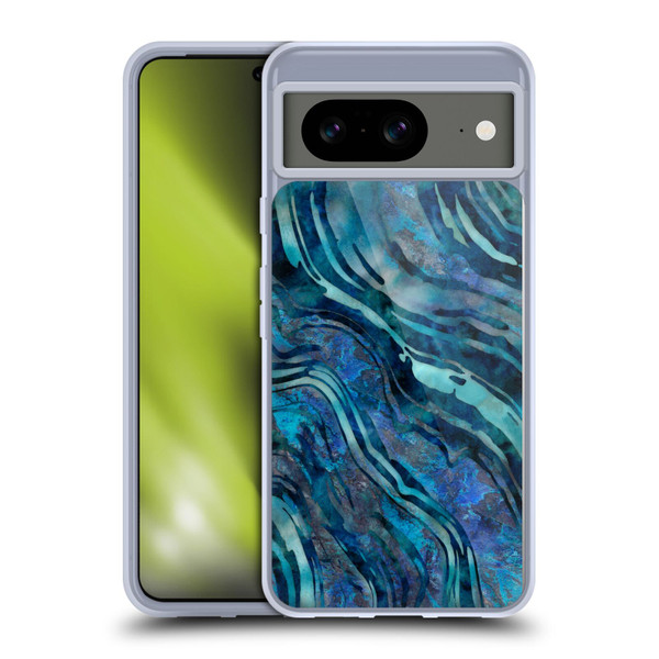 LebensArt Geo Liquid Marble Blue Tea Soft Gel Case for Google Pixel 8