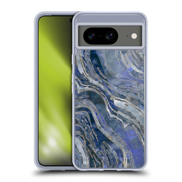 LebensArt Geo Liquid Marble Cold Blue Soft Gel Case for Google Pixel 8