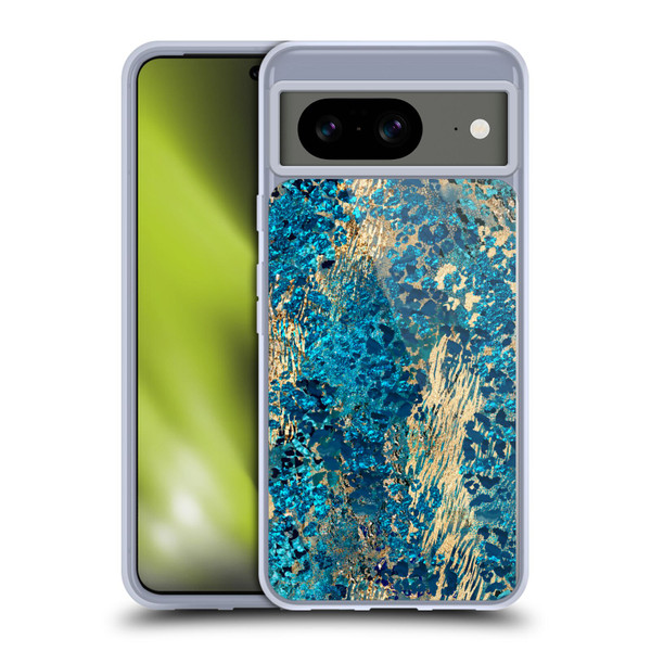 LebensArt Geo Liquid Marble Teal Jungle Soft Gel Case for Google Pixel 8