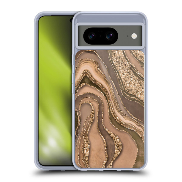 LebensArt Glamour Patterns Crystal Marble Amber Soft Gel Case for Google Pixel 8