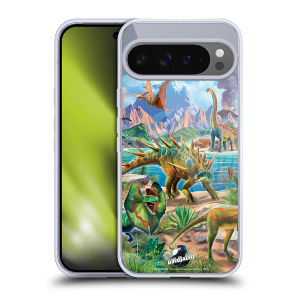 P.D. Moreno Dinosaur Scene Predator And Prey Soft Gel Case for Google Pixel 9 Pro XL