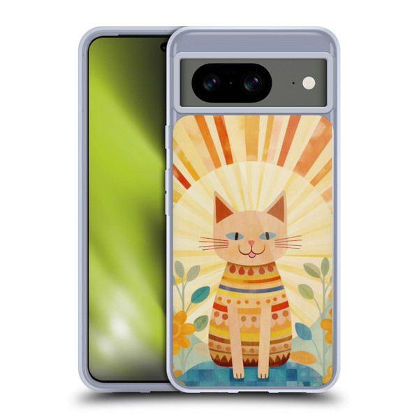 LebensArt Mix Art Boho Whimsy Cat Soft Gel Case for Google Pixel 8