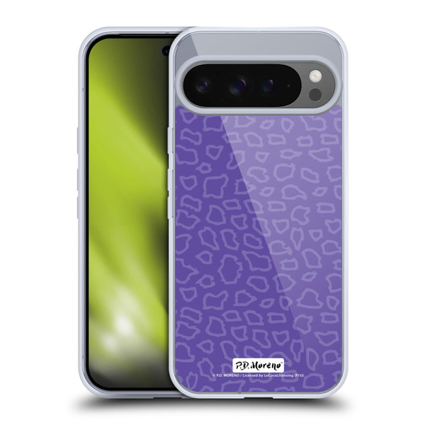 P.D. Moreno Patterns Purple Leopard Soft Gel Case for Google Pixel 9 Pro XL