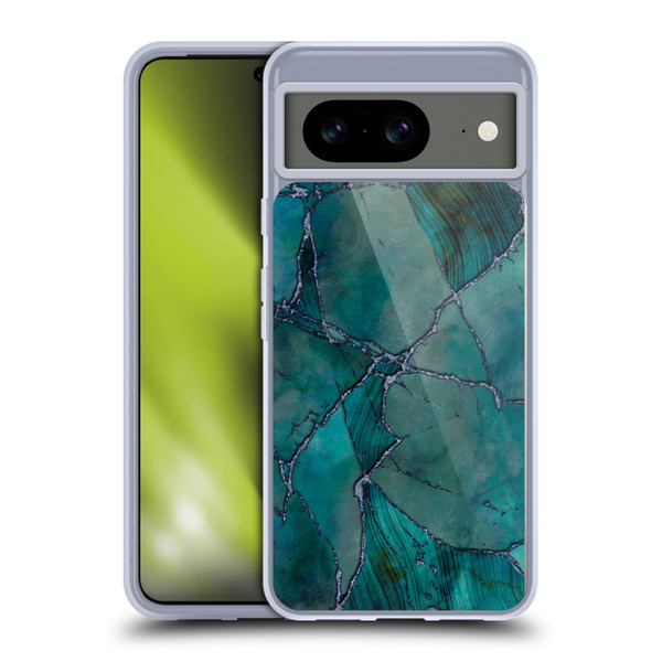 LebensArt Mineral Marble Teal Soft Gel Case for Google Pixel 8