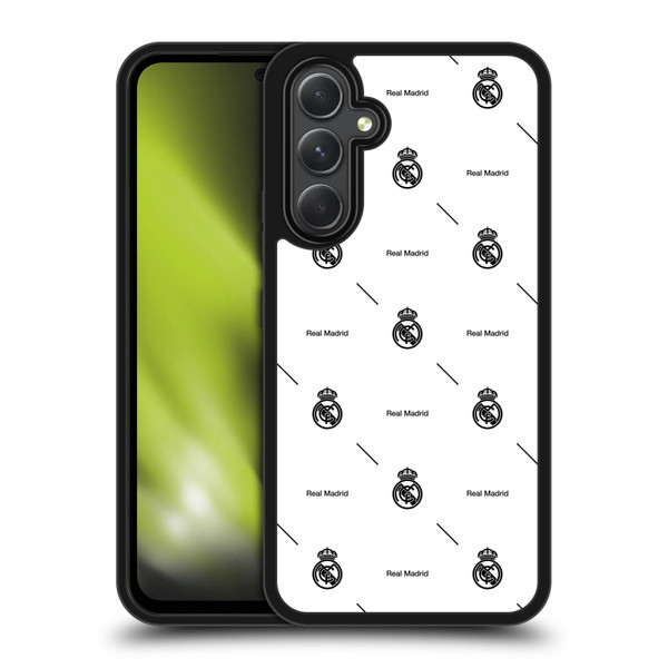 Real Madrid CF Legend Black Logo Pattern Gel Armour Case For Samsung Galaxy A54 5G