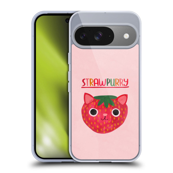 Planet Cat Puns Strawpurry Soft Gel Case for Google Pixel 9 / Pixel 9 Pro