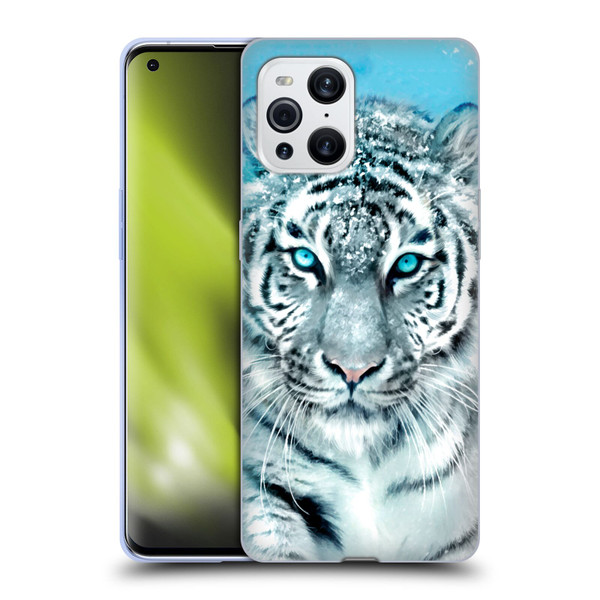 Aimee Stewart Animals White Tiger Soft Gel Case for OPPO Find X3 / Pro