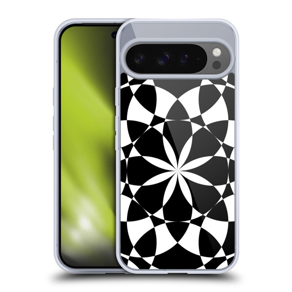 PLdesign Geometric Black And White Soft Gel Case for Google Pixel 9 Pro XL