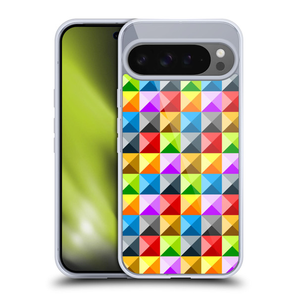 PLdesign Geometric Colourful Quarter Soft Gel Case for Google Pixel 9 Pro XL