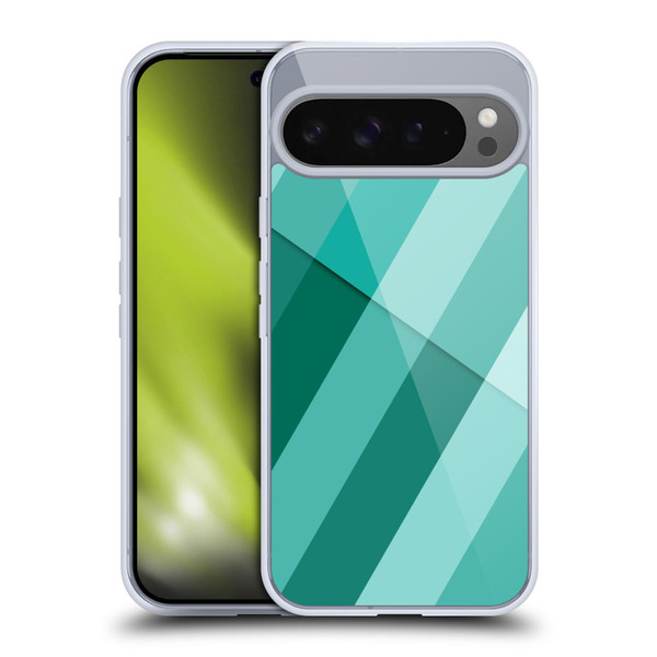 PLdesign Geometric Cyan Modern Soft Gel Case for Google Pixel 9 Pro XL