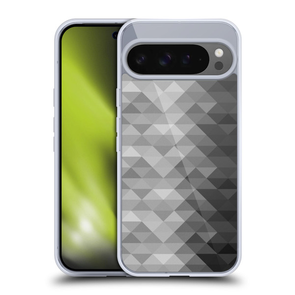 PLdesign Geometric Grayscale Triangle Soft Gel Case for Google Pixel 9 Pro XL