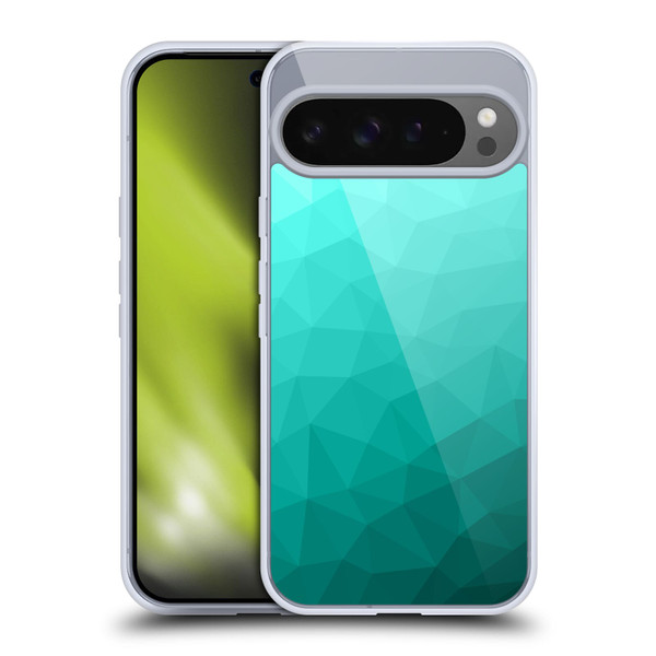 PLdesign Geometric Patterns Turquoise Gradient Mesh Soft Gel Case for Google Pixel 9 Pro XL
