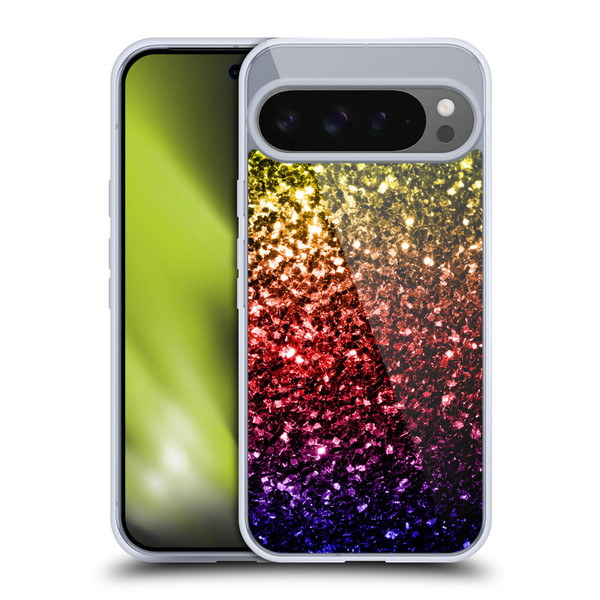 PLdesign Glitter Sparkles Rainbow Soft Gel Case for Google Pixel 9 Pro XL