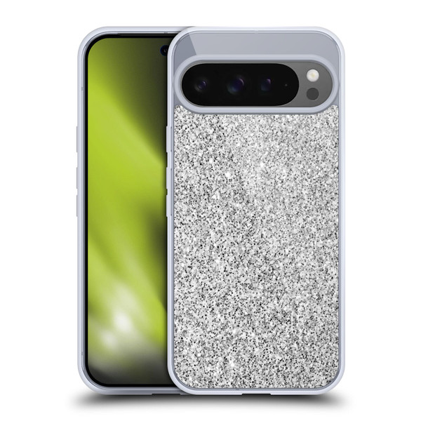 PLdesign Glitter Sparkles Silver Soft Gel Case for Google Pixel 9 Pro XL