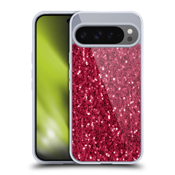 PLdesign Sparkle Prints Dark Pink Red Soft Gel Case for Google Pixel 9 Pro XL