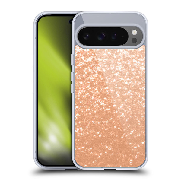 PLdesign Sparkle Prints Peach Soft Gel Case for Google Pixel 9 Pro XL