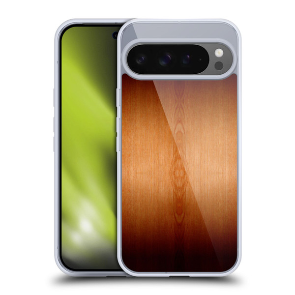 PLdesign Wood Prints Burnt Brown Ombre Soft Gel Case for Google Pixel 9 Pro XL