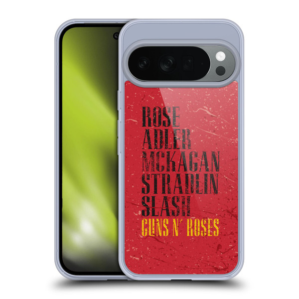 Guns N' Roses Vintage Names Soft Gel Case for Google Pixel 10