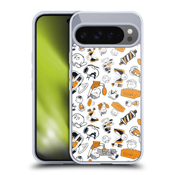 Peanuts Chuck's Barber Shop Pattern Soft Gel Case for Google Pixel 9 Pro XL