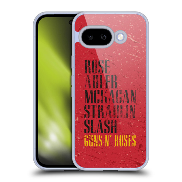 Guns N' Roses Vintage Names Soft Gel Case for Google Pixel 9A