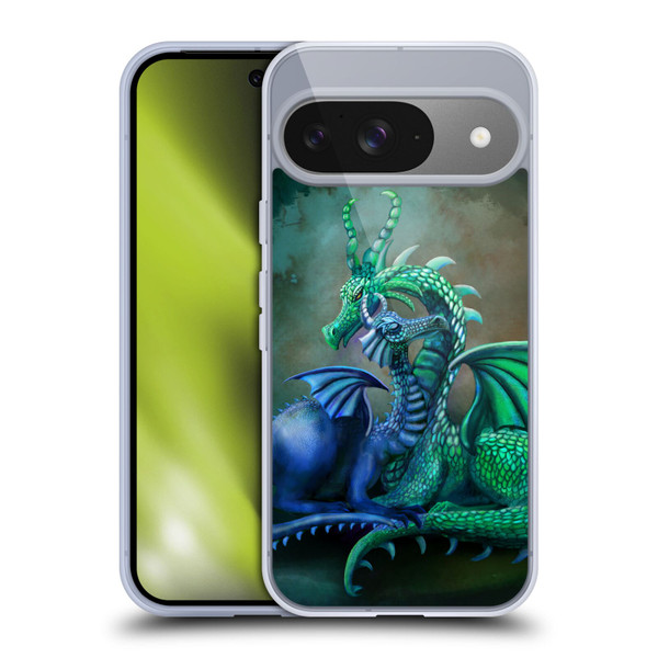 Rose Khan Mythic Scale Series Green And Blue Soft Gel Case for Google Pixel 9 / Pixel 9 Pro