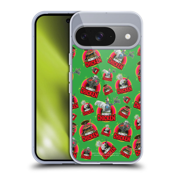 Robot Chicken Graphics Icons Soft Gel Case for Google Pixel 9 / Pixel 9 Pro